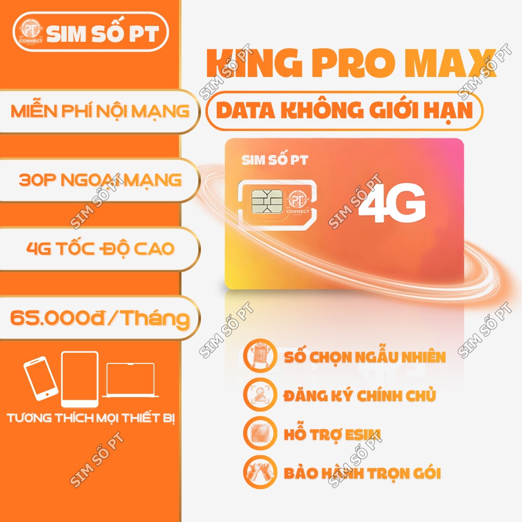 Sim 4G VNMB – Gói King 12GB/ngày, tặng 50 phút gọi khác mạng, không giới hạn nội mạng