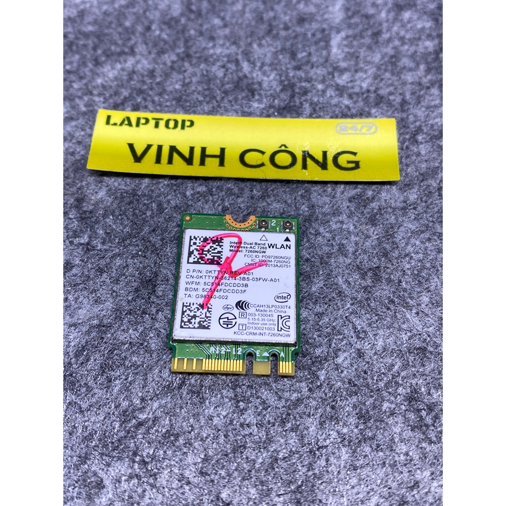 Card Wifi model 7260NGW Laptop Dell XPS 12 9Q23 hàng tháo máy