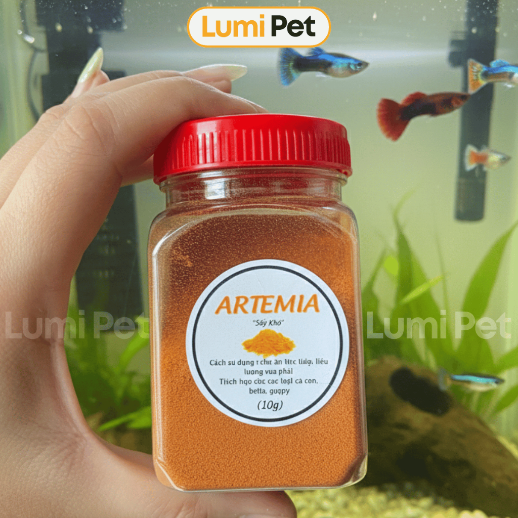 Artemia Sấy Khô -  Cám Cho Cá Con/ Cá Guppy/ Cá Betta, Cá Bột, Cá Mới Đẻ Hủ 50g Thức Ăn Cho Cá Cảnh 