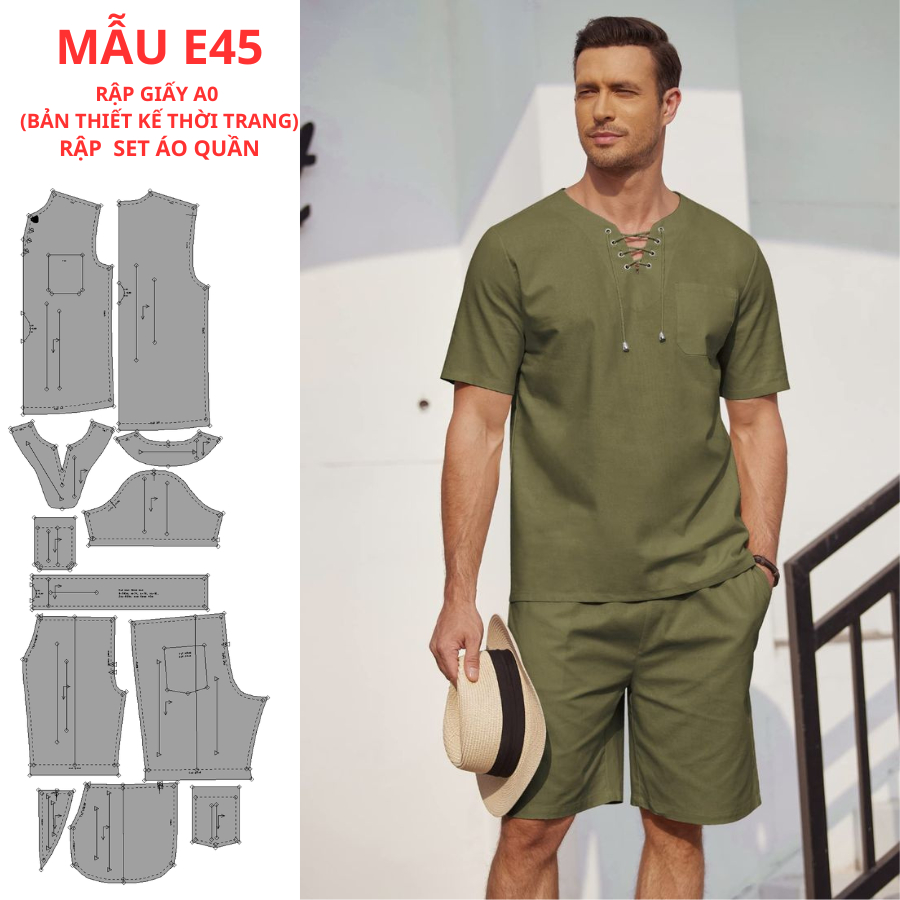 RẬP GIẤY A0 CHO THỢ MAY-ĐỒ BỘ NAM MÃ E45