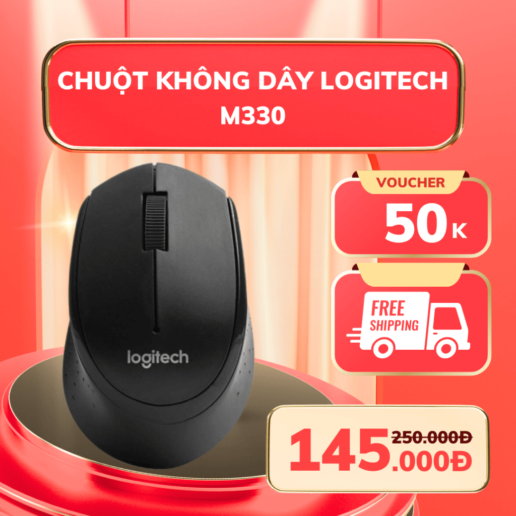 🖱️ Logitech M330 Silent Plus – Tập Trung 100%, Không Tiếng Click Làm Phiền