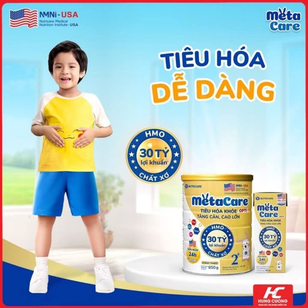 Sữa Metacare Opti 30 Tỷ Lợi Khuẩn Postbiotic 60 Dưỡng Chất Vàng Tăng Cường Sức Đề Kháng Cho Bé