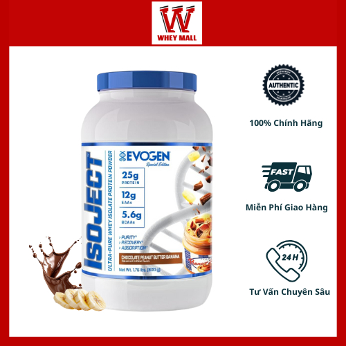 Evogen Iso Ject 1,7lbs 25 serving - Whey protein isolate hỗ trợ tập luyện thể thao thể hình