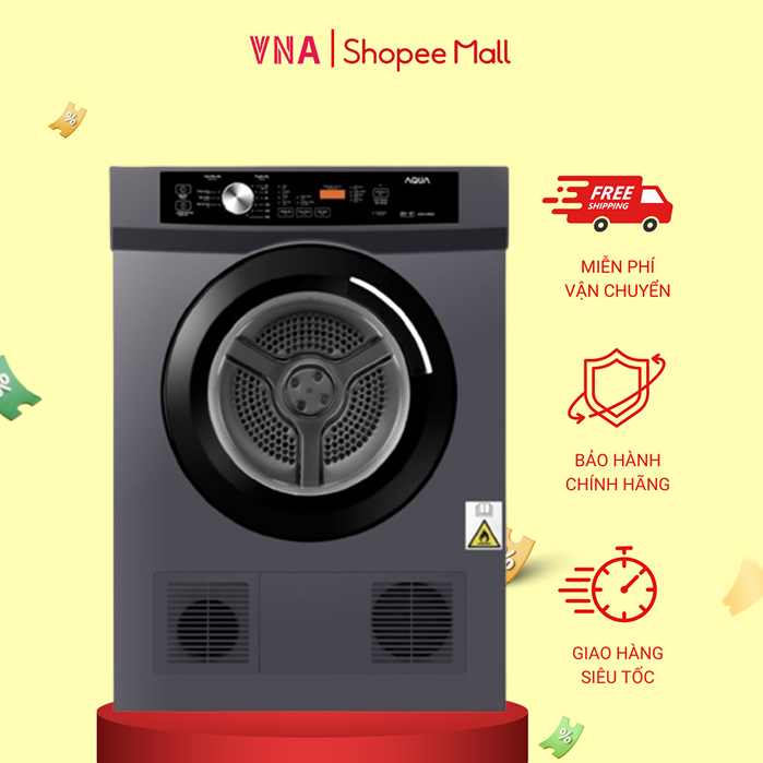 Máy sấy thông hơi Aqua 8 kg AQH-V800H SS - Bảo hành chính hãng 24 tháng