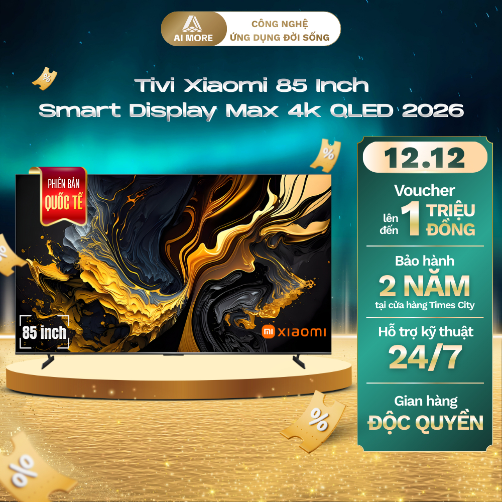 (Bản Quốc Tế - 2025) Tivi Xiaomi Smart Display Max 85, 85 inch 2025 – Màn QLED 4K UHD Góc Nhìn Rộng