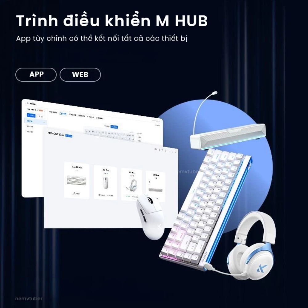 Bàn Phím Cơ Gaming HE Mchose Ace68 Air Esports - Rapid Trigger - Layout 68% - 8K Polling Rate - Có app tuỳ chính - Type | BigBuy360 - bigbuy360.vn