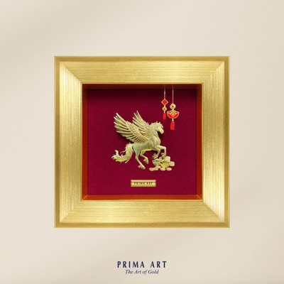 Tranh treo tường Mỹ Nghệ Phủ Vàng 24K PRIMA ART Bính Ngọ 2026 - Size 16x16cm - VCG-0135-01