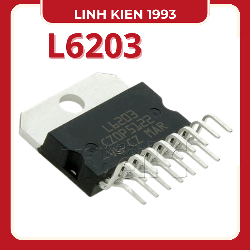 L6203 là IC cầu H công suất cao (H-Bridge) được thiết kế để điều khiển động cơ DC và tải cảm