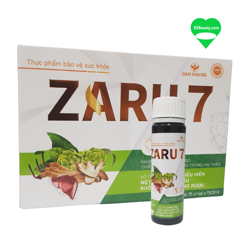 Nước uống giải rượu ZARU 7- Hỗ trợ làm giảm các biểu hiện mệt mỏi, nhức đầu buồn nôn