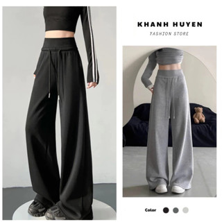  Quần nỉ ống rộng form suông cạp chun cao 2 túi sau KH255 Hack dáng 