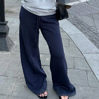  Quần nỉ trơn cạp nhỏ ống rộng form thoải mái dành cho cả nam nữ 