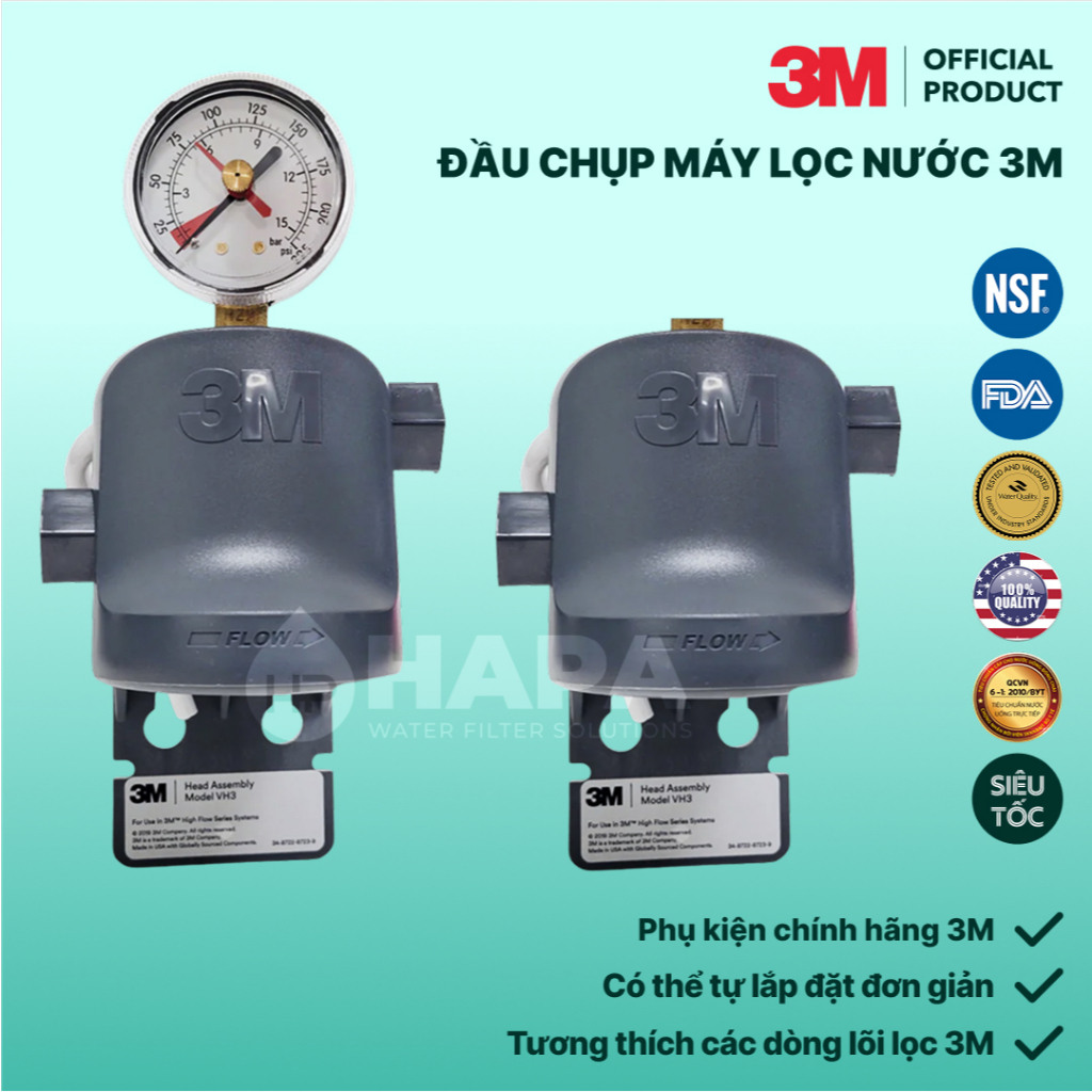 Đầu Chụp 3M VH3 Phụ Kiện Chính Hãng 3M Thay Cho Lõi Lọc HF20-MS, HF40-S, HF90-S | BREW120-MS, ICE140