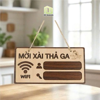 Bảng gỗ WIFI PASSWORD treo tường cho cửa hàng, quán cafe, văn phòng