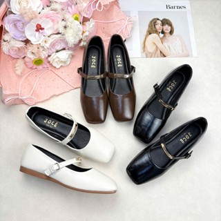  Giày búp bê da mềm đế bệt quai ngang Jocé giày nữ mũi thuôn vuông thanh lịch cho nữ 