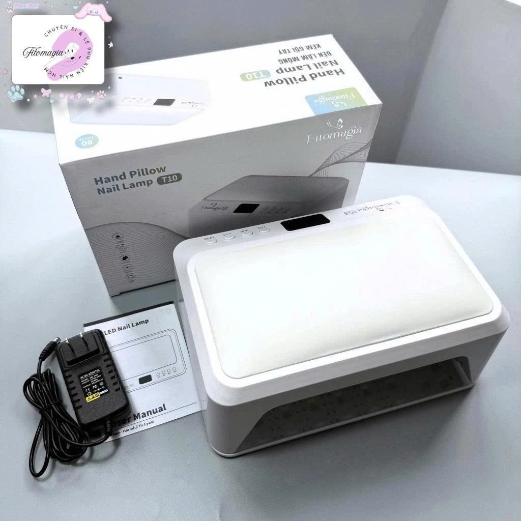 Máy hơ gel Fitomagia T10, máy hơ móng khoang rộng, 60 bóng LED/UV khô nhanh, sang trọng, màu trắng