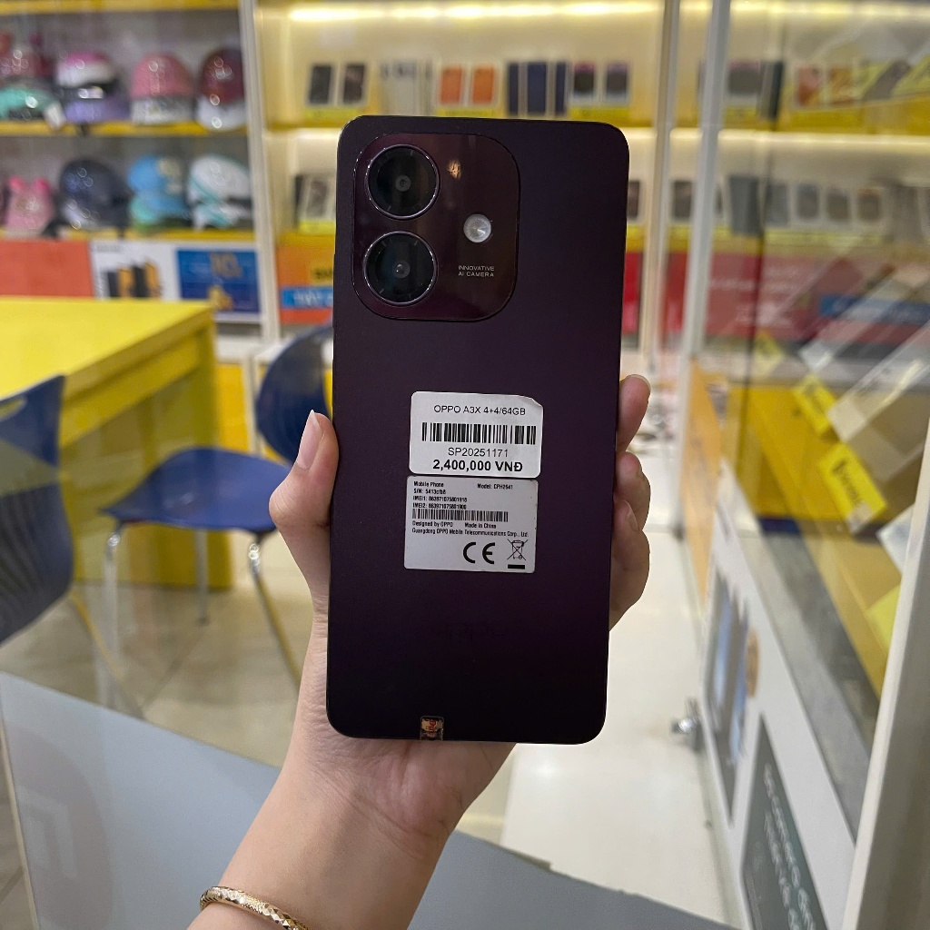 [MÁY CŨ] Điện thoại OPPO A3x 4GB/64GB tặng kèm bộ sạc, cường lực, ốp lưng,..( AC)
