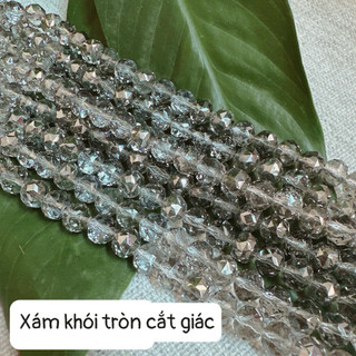 Đá pha lê cao cấp 8mm dạng tròn cắt giác làm trang sức,handmade túi pha lê