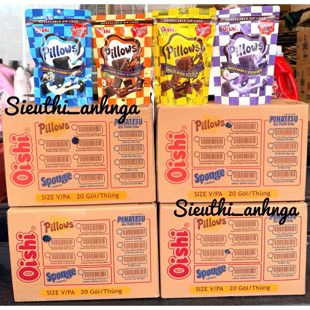 Combo 5 Gói Snack Oishi Pillow 80g Túi Zip Tiện Lợi