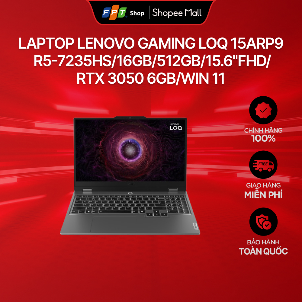 Laptop Lenovo Gaming LOQ 15ARP9 R5-7235HS/16GB/512G/15.6FHD/RTX3050 6G/W11_Xám_83JC00LVVN