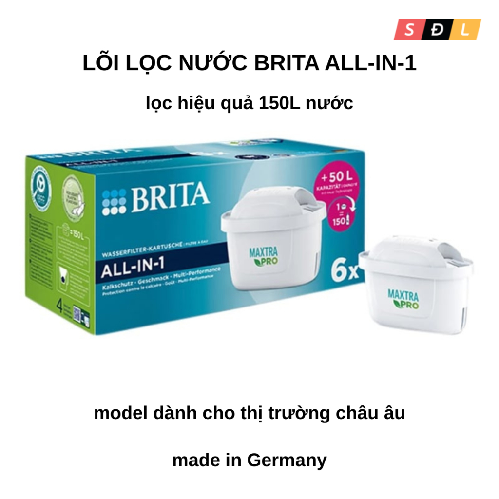 Lõi lọc nước Brita Maxtra PRO ALL-IN-1 made in Germany loại hàng thật chính hãng Brita