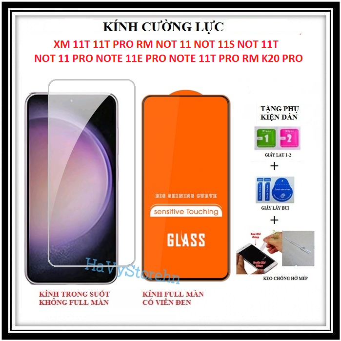 Kính cường lực XM 11T 11T Pro Rm Nốt 11 Nốt 11s Nốt 11T Nốt 11 Pro Nốt 11E Pro Nốt 11T Pro Rm K20 Pr