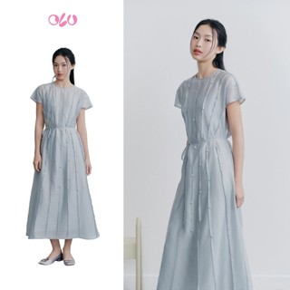 Đầm cổ tròn tay ngắn đính hoa dịu dàng thanh lịch Kismet phù hợp đi chơi đi tiệc OLV 