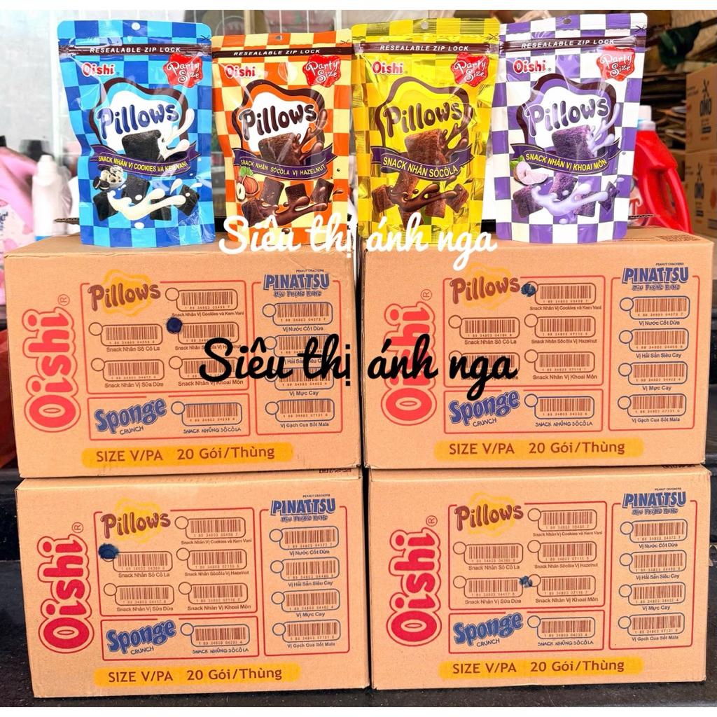 Combo 5 Gói Snack Pillow 80g Túi Zip Tiện Lợi Đủ Vị