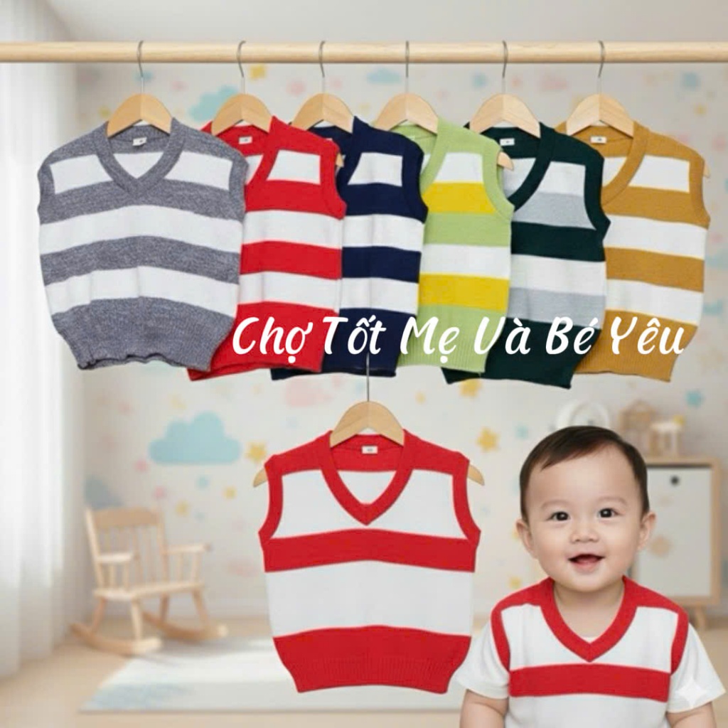 Áo Len GILE Cho Bé Mặc Ấm, Áo gile chất len mềm mịn không dầy không mỏng mặc lạnh hằng ngày