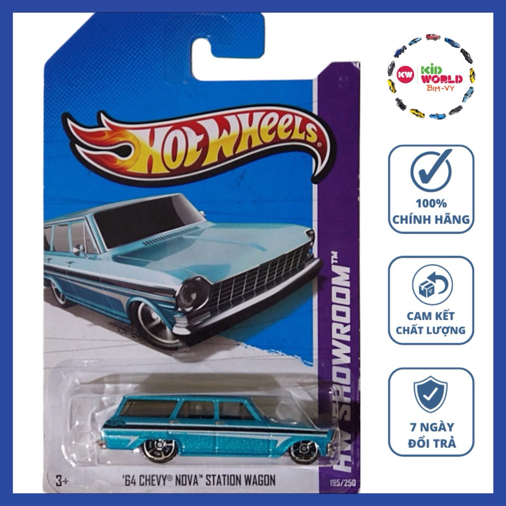 Xe mô hình Hot Wheels basic '64 Chevy Nova Station Wagon X1624.
