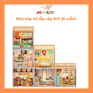  Đồ chơi lắp ghép DIY - Ngôi nhà búp bê  kèm mái và 2 tấm mika  
