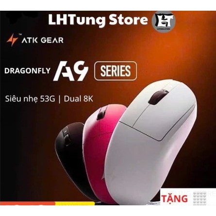 [SẴN GIAO] Chuột không dây ATK A9 PRO Max mầu trắng xả kho