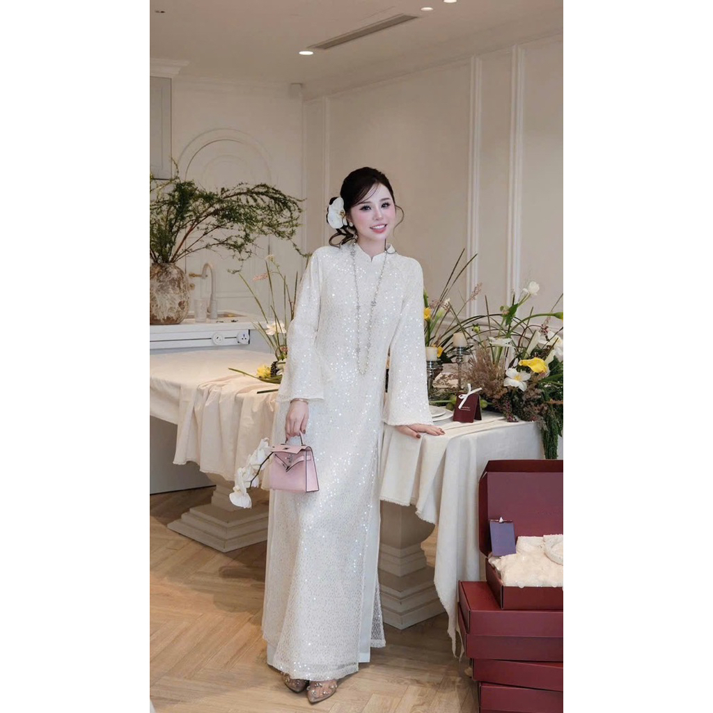 Set Áo Dài Bling Bling kim sa cao cấp