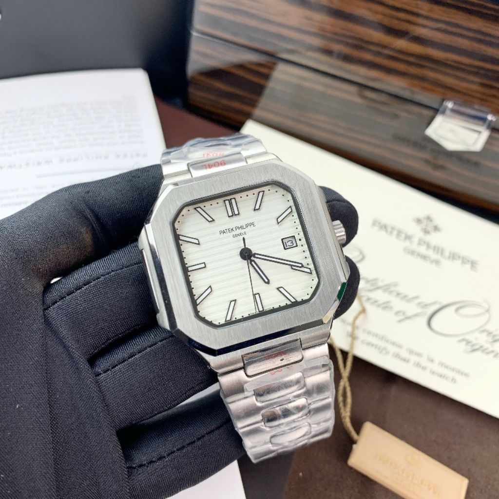 Đồng Hồ Nam Patek phiIipe 5821/1A Mặt Trắng- Size 43mm x 10mm- Máy cơ ( Auto Matic )Mời ae, BH 24 Th