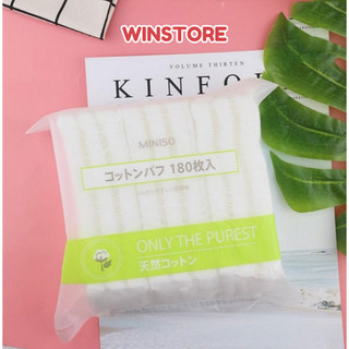 BÔNG TẨY TRANG MINISO ONLY THE PUREST 180 MIẾNG – 100% COTTON SIÊU SẠCH, MỀM MỊN CHO DA