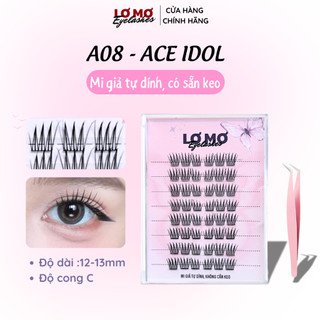   A08  Mi giả ACE IDOL - mi giả tự dính mi giả sẵn keo không cần tra keo.  Lơ Mơ Eyelashes  