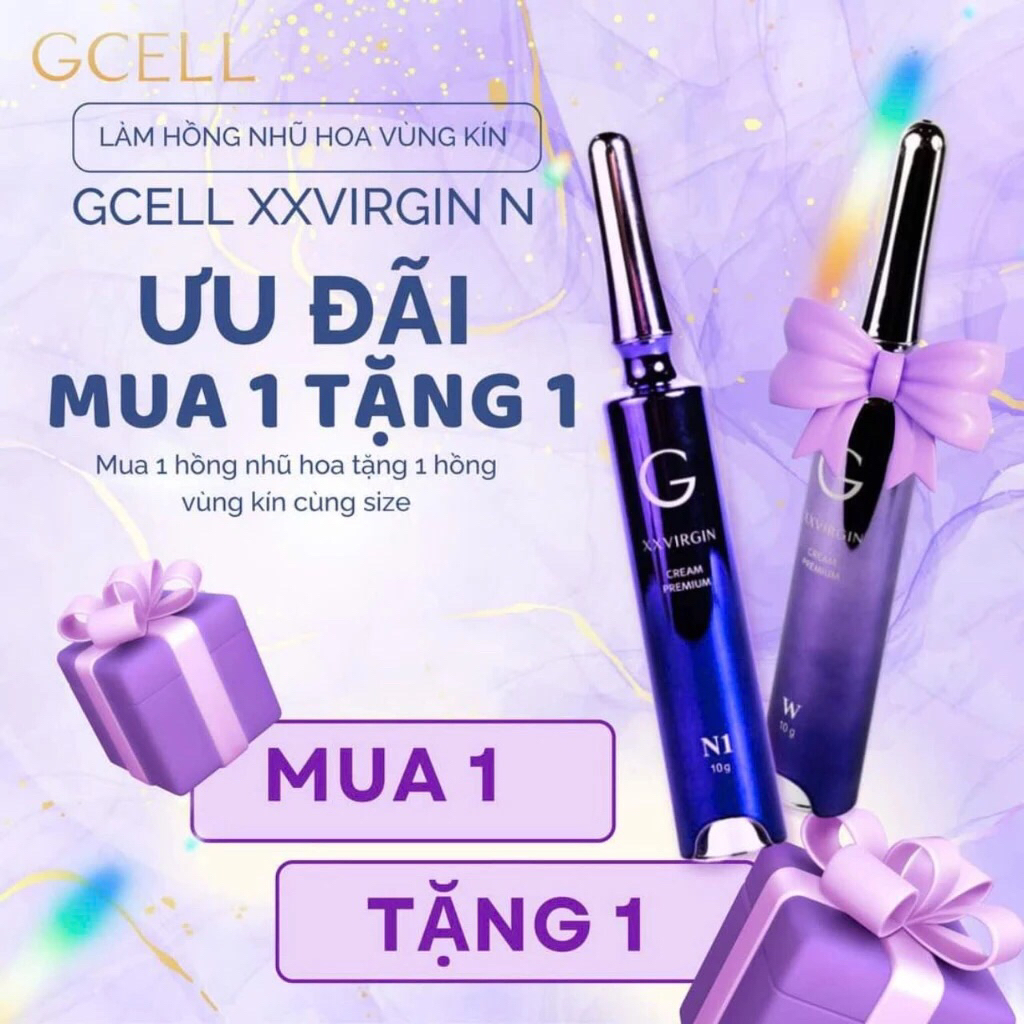 (Mua nhũ tặng nhũ) Kem Hồng Nhũ Hoa Gcell Xxvirgin N1- 5g, 10g
