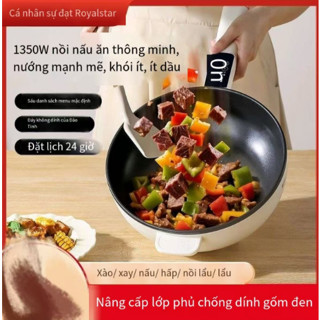 Chảo nấu điện mẫu mới, đa năng: xào, luộc, chiên chỉ cần một chảo, dùng trong gia đình, chống dính.