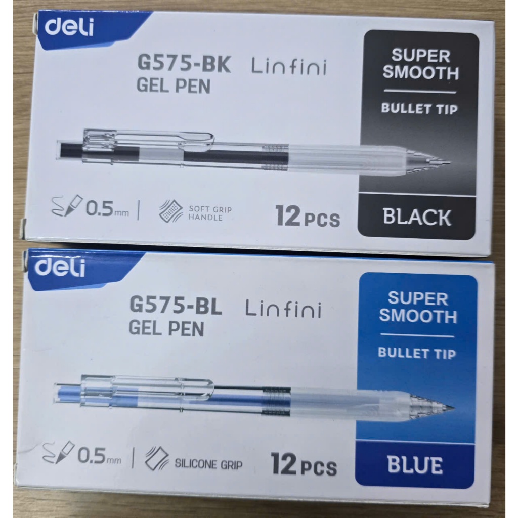 Bút Gel Deli G575 - BL mực xanh, 0.5mm, bút viết cho học sinh