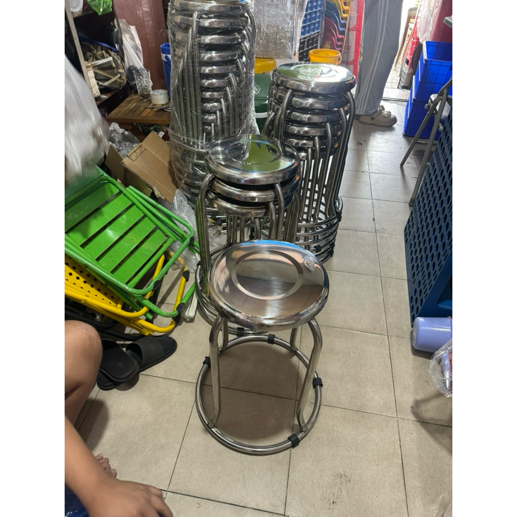 (xả kho) ghế đẩu cao inox 100% 50cm giá sỉ , ghế cao inox 50cm , ghế đẩu cao inox , ghế inox