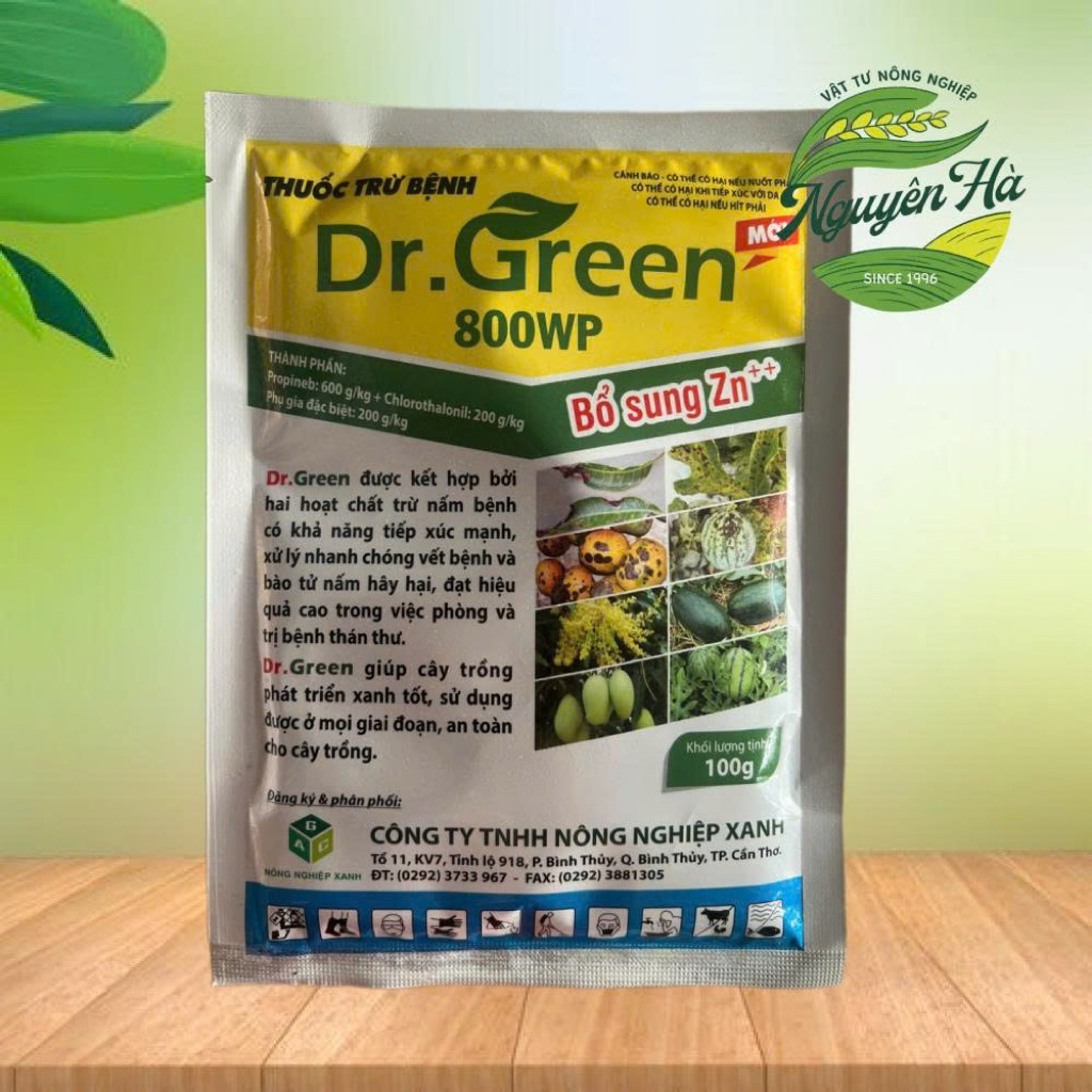 DR GREEN 800WP quản lý bệnh thán thư, sương mai gói 100g