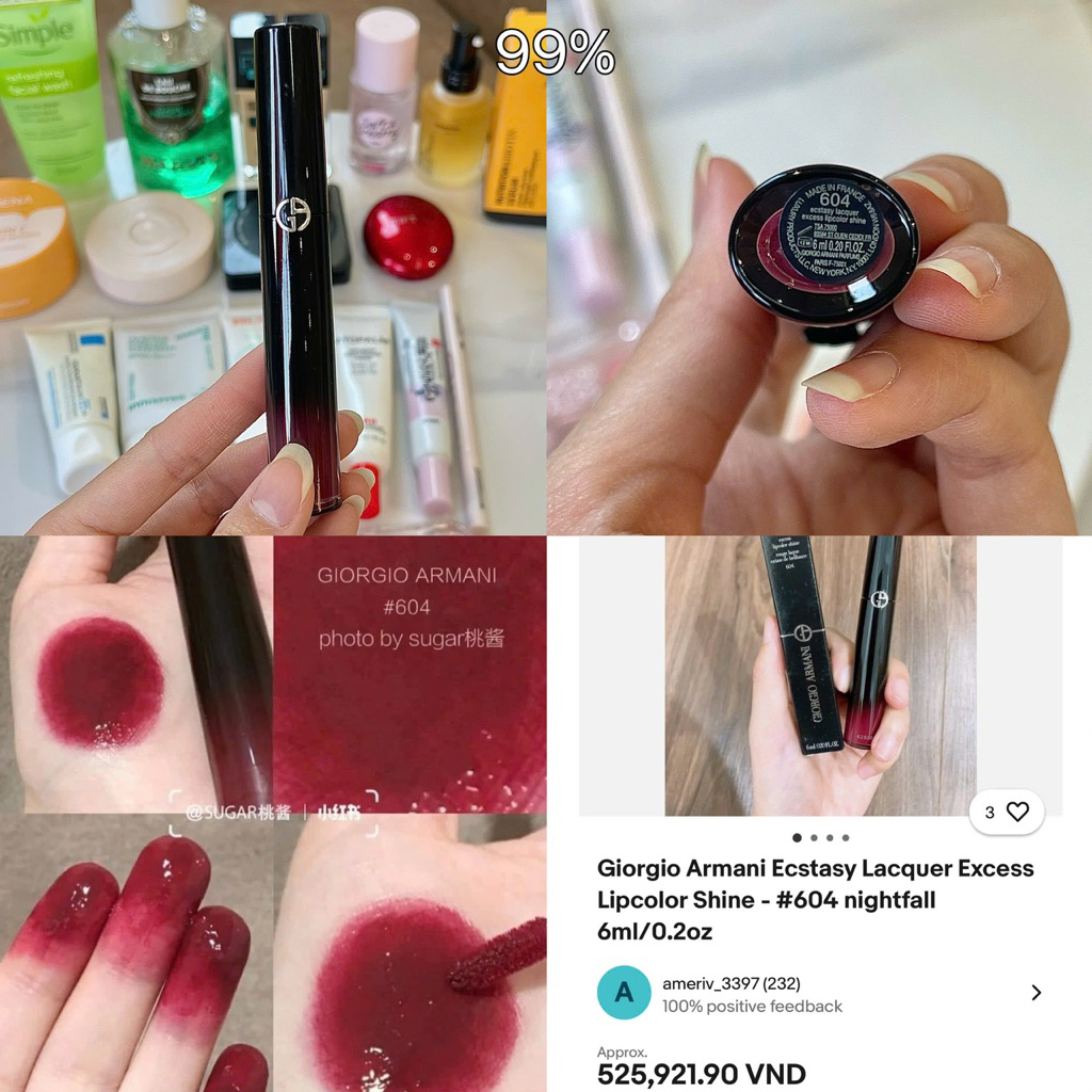 pass son giorgio armani 604, son tint bóng, son 2end