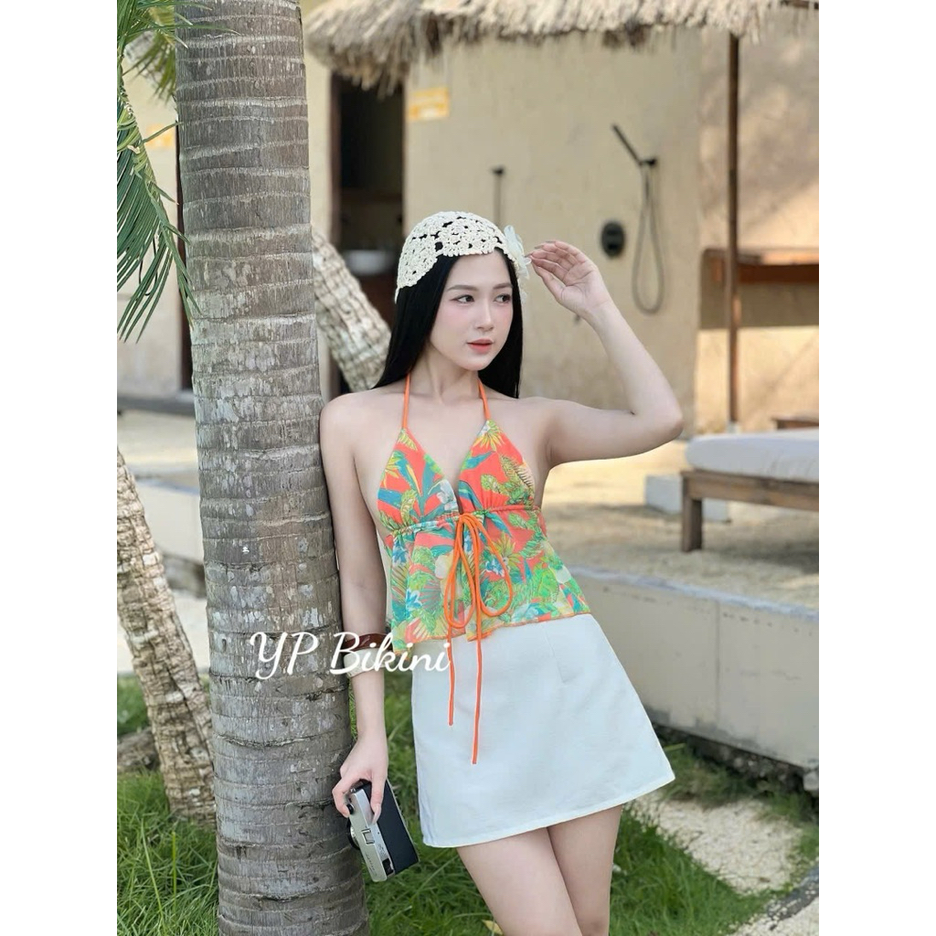 YP Bikini . Áo cổ yếm nữ hở lưng khoe dáng gợi cảm đi biển , đi dạo phố | BigBuy360 - bigbuy360.vn