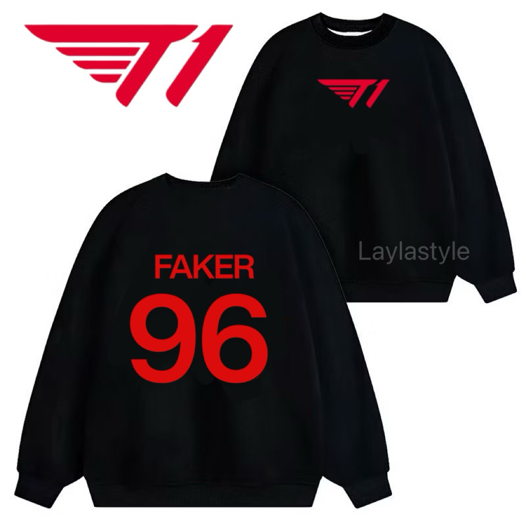[Sẵn] Laylastyle Sweater nỉ T1 2026 Faker Oner Doran Peyz Keria unisex vương triều đỏ LOL LMHT