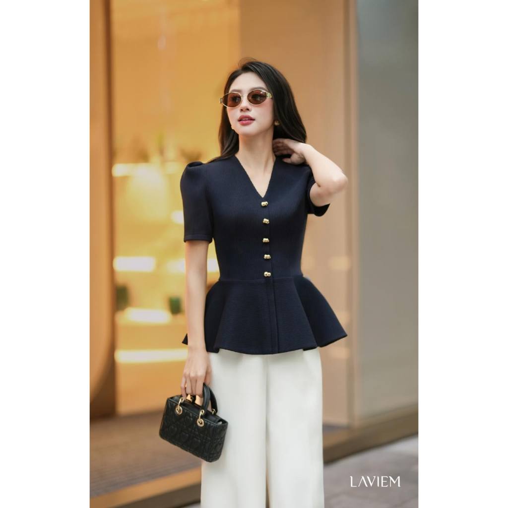 LAVIEM - Áo len dáng peplum cổ V thanh lịch phối cùng quần suông ống đứng - Sabri Top & Ozzy Pant | BigBuy360 - bigbuy360.vn