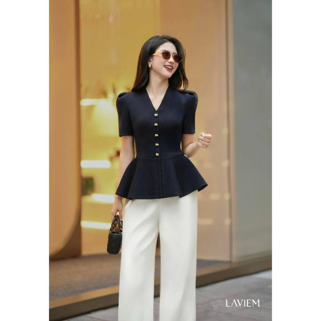 LAVIEM - Áo len dáng peplum cổ V thanh lịch phối cùng quần suông ống đứng - Sabri Top & Ozzy Pant | BigBuy360 - bigbuy360.vn
