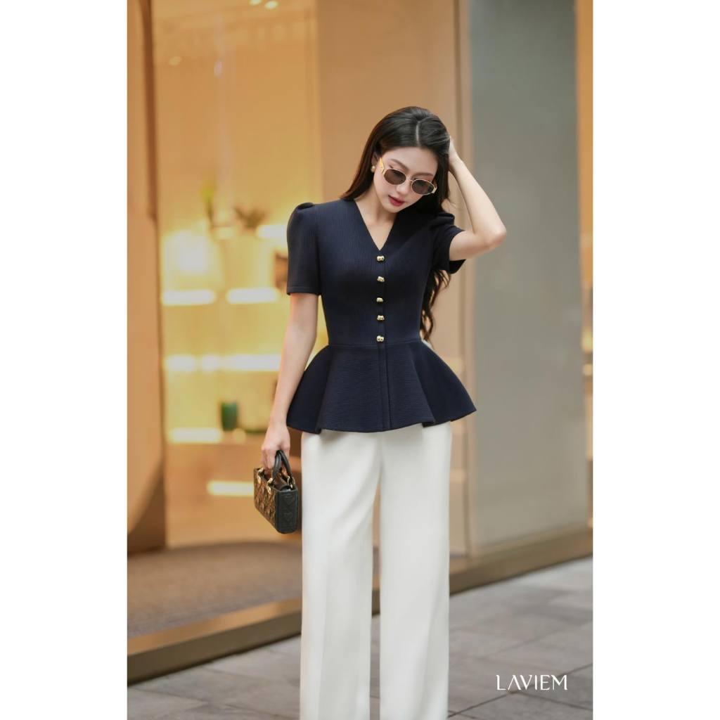 LAVIEM - Áo len dáng peplum cổ V thanh lịch phối cùng quần suông ống đứng - Sabri Top & Ozzy Pant | BigBuy360 - bigbuy360.vn
