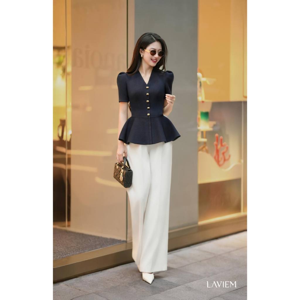 LAVIEM - Áo len dáng peplum cổ V thanh lịch phối cùng quần suông ống đứng - Sabri Top & Ozzy Pant | BigBuy360 - bigbuy360.vn