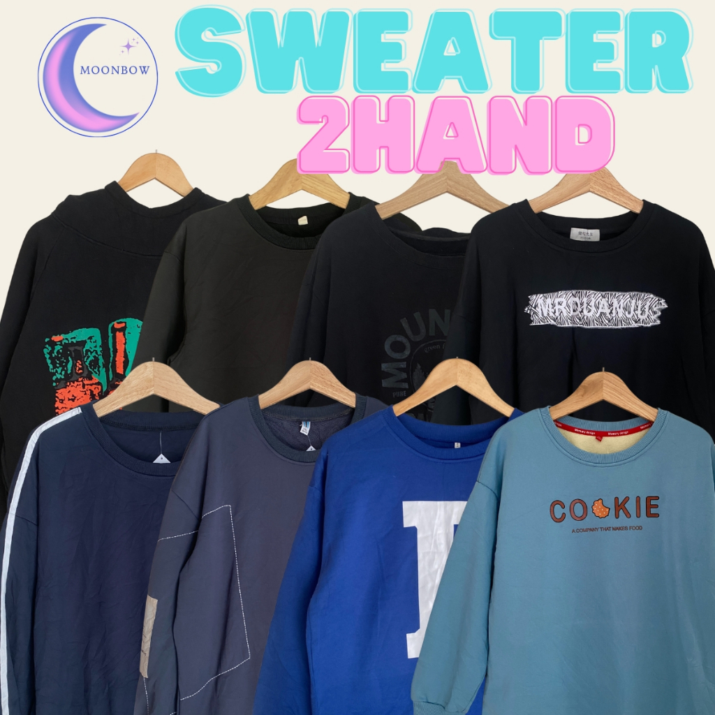Áo Sweater Unisex 2hand • Form Rộng Vintage • Sweater Nam Nữ • Áo Sweater – Moonbow 2hand