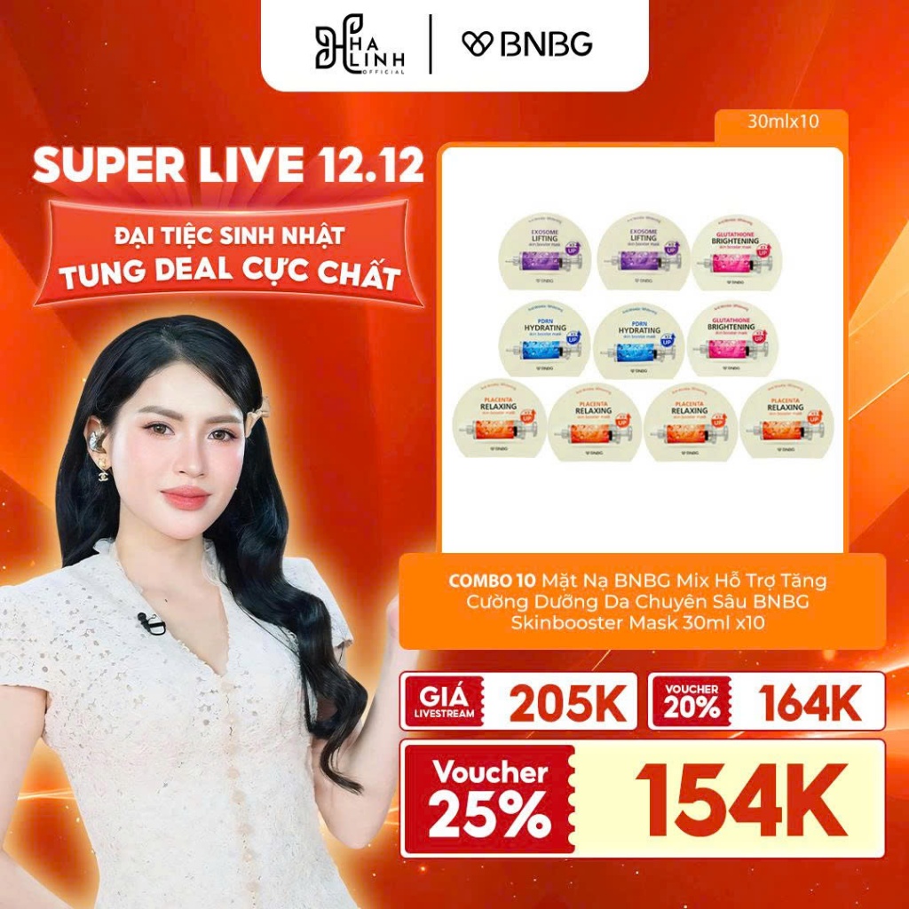   VHL x BNBG  COMBO 10 Mặt Nạ BNBG Mix Hỗ Trợ Tăng Cường Dưỡng Da Chuyên Sâu BNBG Skinbooster Mask 30ml x10 