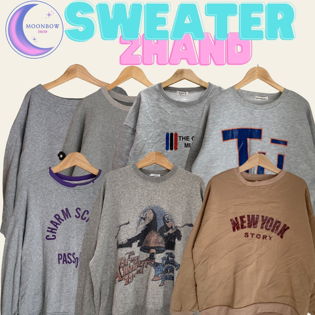 Áo Sweater Unisex 2hand • Form Rộng Vintage • Sweater Nam Nữ • Áo Sweater – Moonbow 2hand